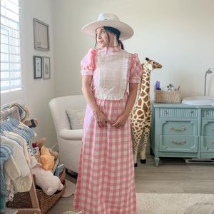 Gingham prairie dress